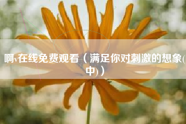 啊v在线免费观看（满足你对刺激的想象(中)）