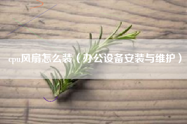 cpu风扇怎么装（办公设备安装与维护）