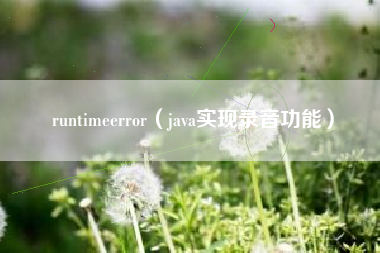 runtimeerror（java实现录音功能）