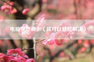 电脑突然很卡（就可以轻松解决）