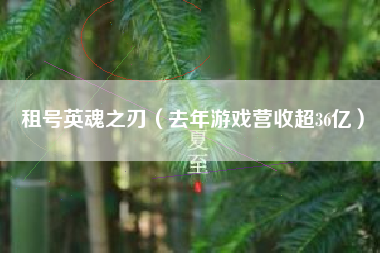 租号英魂之刃（去年游戏营收超36亿）