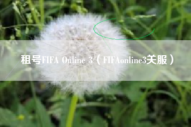 租号FIFA Online 3（FIFAonline3关服）