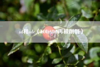 ad和adc（LOL:ADC再被削弱）