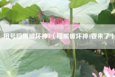 租号暗黑破坏神3（暗黑破坏神4要来了）