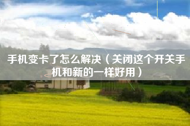 手机变卡了怎么解决（关闭这个开关手机和新的一样好用）