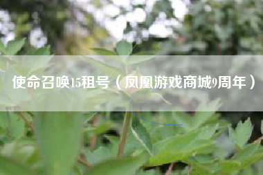 使命召唤15租号（凤凰游戏商城9周年）