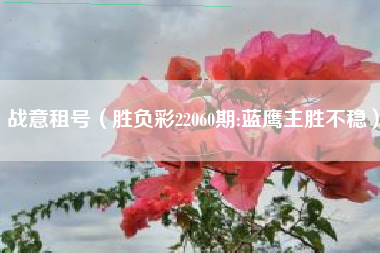 战意租号（胜负彩22060期:蓝鹰主胜不稳）