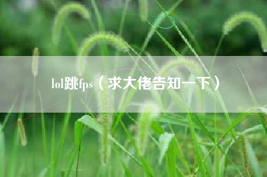 lol跳fps（求大佬告知一下）