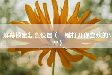 屏幕锁定怎么设置（一键打开你喜欢的APP）