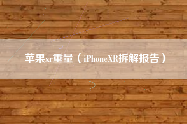 苹果xr重量（iPhoneXR拆解报告）