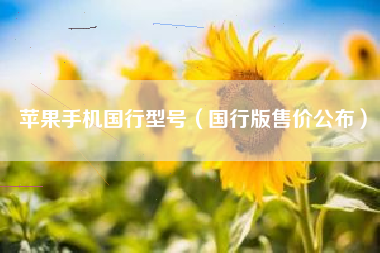 苹果手机国行型号（国行版售价公布）