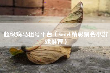 超级鸡马租号平台（Switch精彩聚会小游戏推荐）