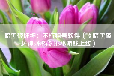 暗黑破坏神：不朽租号软件（《暗黑破坏神:不朽》H5小游戏上线）