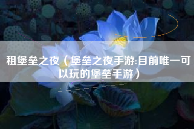 租堡垒之夜（堡垒之夜手游:目前唯一可以玩的堡垒手游）