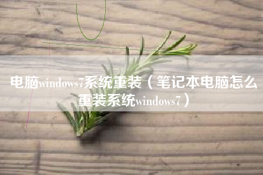 电脑windows7系统重装（笔记本电脑怎么重装系统windows7）