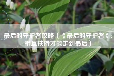 最后的守护者攻略（《最后的守护者》:相互扶持才能走到最后）