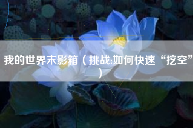 我的世界末影箱（挑战:如何快速“挖空”）