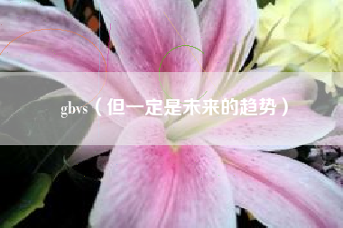 gbvs（但一定是未来的趋势）