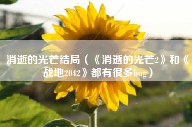 消逝的光芒结局（《消逝的光芒2》和《战地2042》都有很多bug）