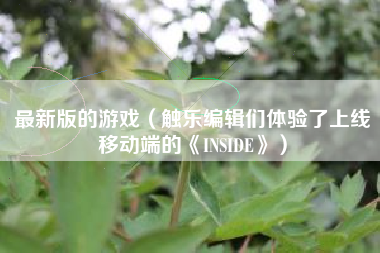 最新版的游戏（触乐编辑们体验了上线移动端的《INSIDE》）