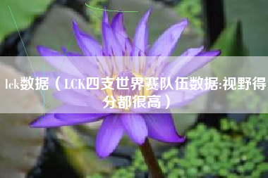 lck数据（LCK四支世界赛队伍数据:视野得分都很高）