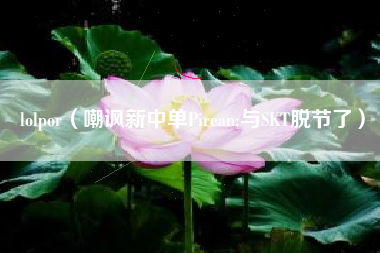 lolpor（嘲讽新中单Pirean:与SKT脱节了）