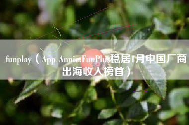 funplay（App Annie:FunPlus稳居1月中国厂商出海收入榜首）