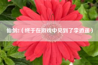 仙剑2（终于在游戏中见到了李逍遥）