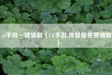 cf手游一键领取（CF手游:体验服免费领取）