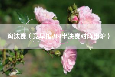 淘汰赛（竞早报:MSI半决赛对阵出炉）