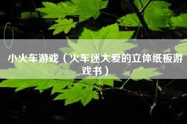 小火车游戏（火车迷大爱的立体纸板游戏书）