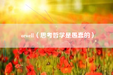 orwell（思考哲学是愚蠢的）