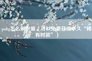 pubg怎么刷衣服（可以免费获得永久“稀有时装”）