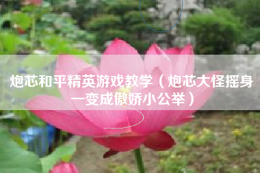 炮芯和平精英游戏教学（炮芯大怪摇身一变成傲娇小公举）