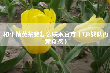 和平精英禁赛怎么联系官方（TJB战队再惹众怒）