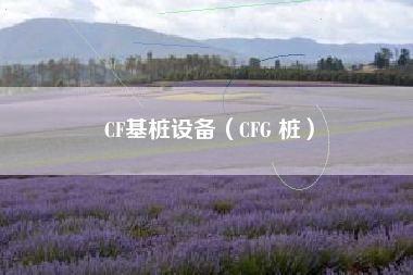 CF基桩设备（CFG 桩）