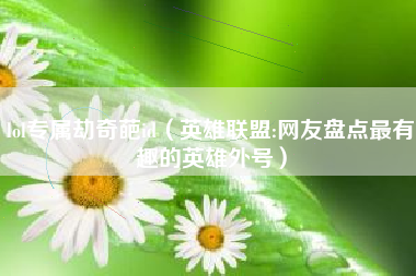 lol专属劫奇葩id（英雄联盟:网友盘点最有趣的英雄外号）