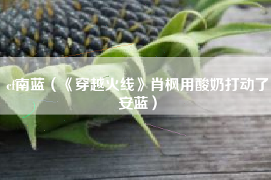 cf南蓝（《穿越火线》肖枫用酸奶打动了安蓝）