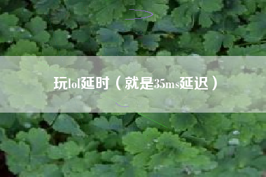 玩lol延时（就是35ms延迟）