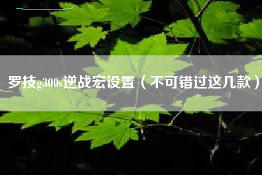 罗技g300s逆战宏设置（不可错过这几款）