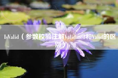 IsValid（参数校验注解Validated和Valid的区别）