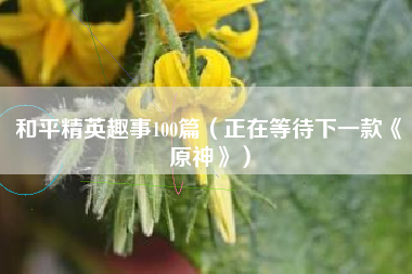 和平精英趣事100篇（正在等待下一款《原神》）