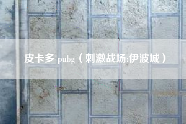 皮卡多 pubg（刺激战场:伊波城）