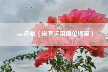 row函数（嵌套运用简单搞笑）