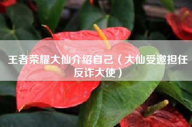 王者荣耀大仙介绍自己（大仙受邀担任反诈大使）