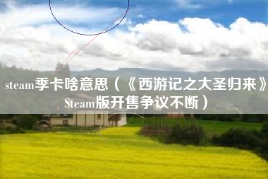 steam季卡啥意思（《西游记之大圣归来》Steam版开售争议不断）