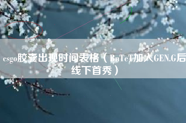 csgo胶囊出现时间表格（BnTeT加入GEN.G后线下首秀）