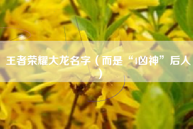 王者荣耀大龙名字（而是“4凶神”后人）