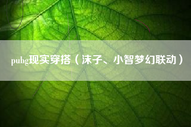 pubg现实穿搭（沫子、小智梦幻联动）