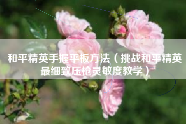 和平精英手握平板方法（挑战和平精英最细致压枪灵敏度教学）